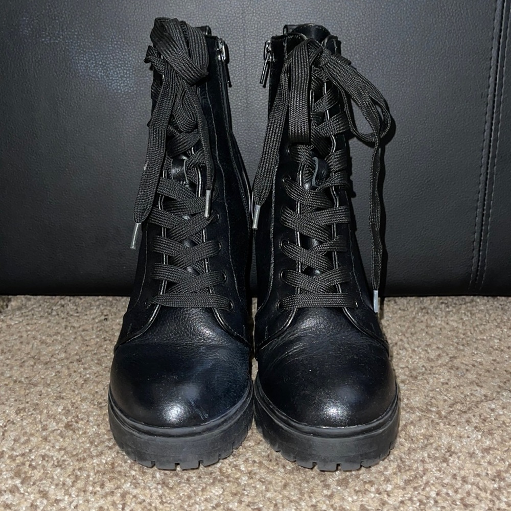 Black Lace Up Boots. Steve Madden